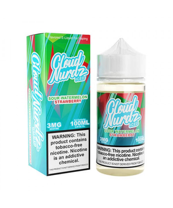 Cloud Nurdz Sour Watermelon Strawberry Iced eJuice